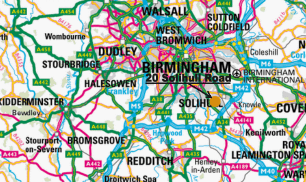 20 Solihull Road, Shirley, Solihull. B90 3HD Map 1:500000