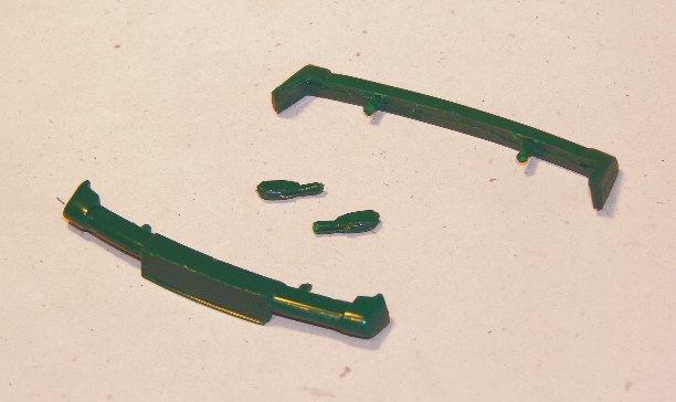 Scalextric Rover 3500 bumpers and mirrors in green