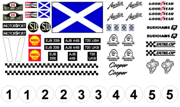 Scalextric car decal kit