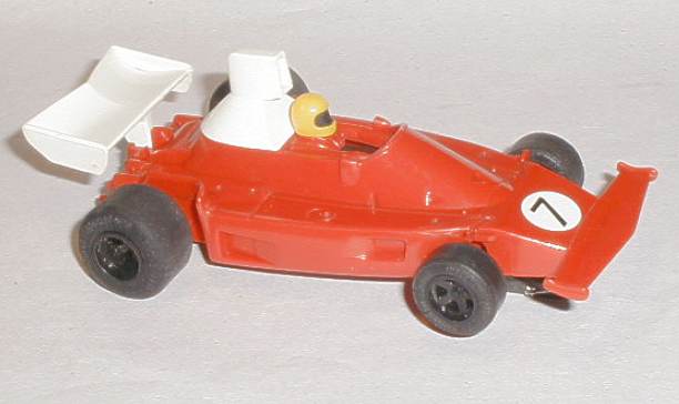 Scalextric rear wing C124 Ferrari 312T on car