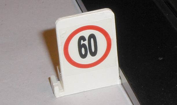Scalextric pitlane sign speed limit 60
