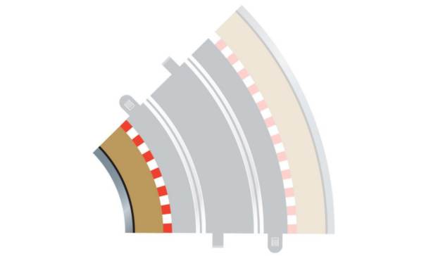 Scalextric track C8225 radius 2 curve inner border and rail